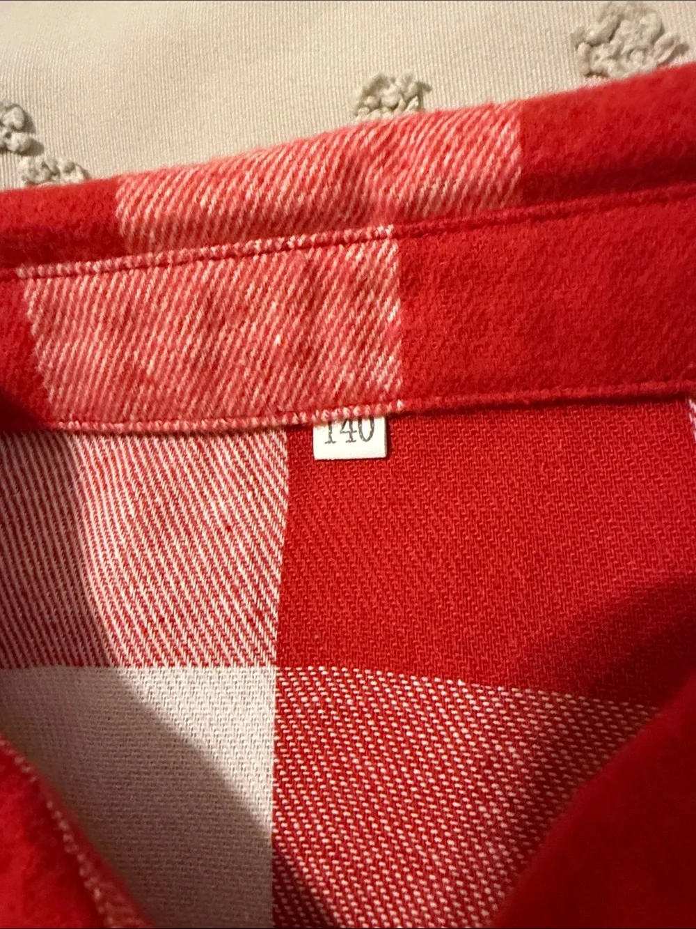 SHEIN Red & White Plaid Button-Down Shirt for Kids